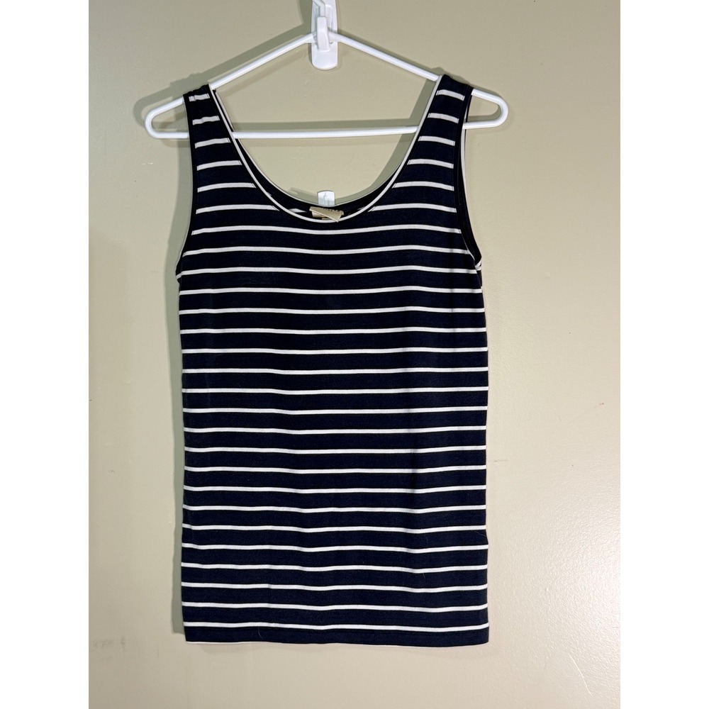 Selected Femme Paja Low Tank Top Navy Blue White Striped Scoop Neck Size M